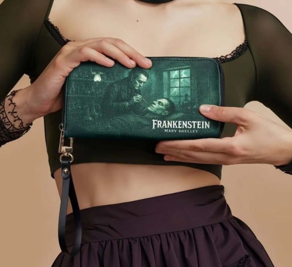 "Frankenstein" Mortuary MossWallet Goth Halloween New NWT Mary Shelley Gothic - Picture 2 of 5